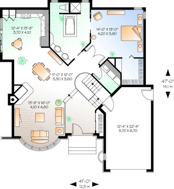 Main Floor Plan for House Plan #148622