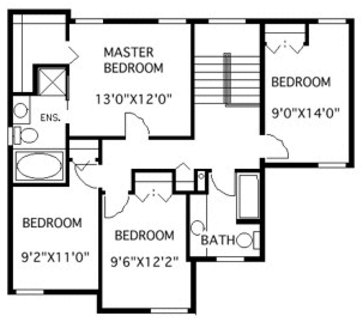Second Floor Plan for House Plan #500491