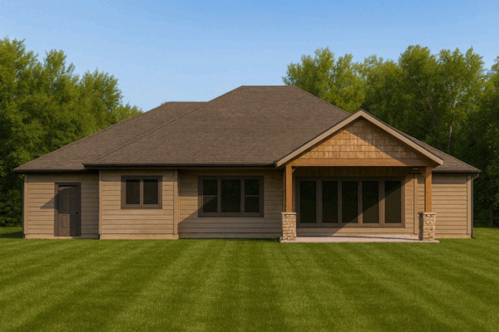 Rear Elevation for House Plan #806071