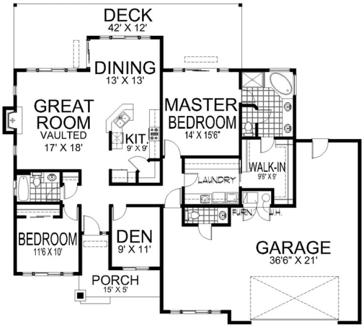 Main Floor Plan for House Plan #806071
