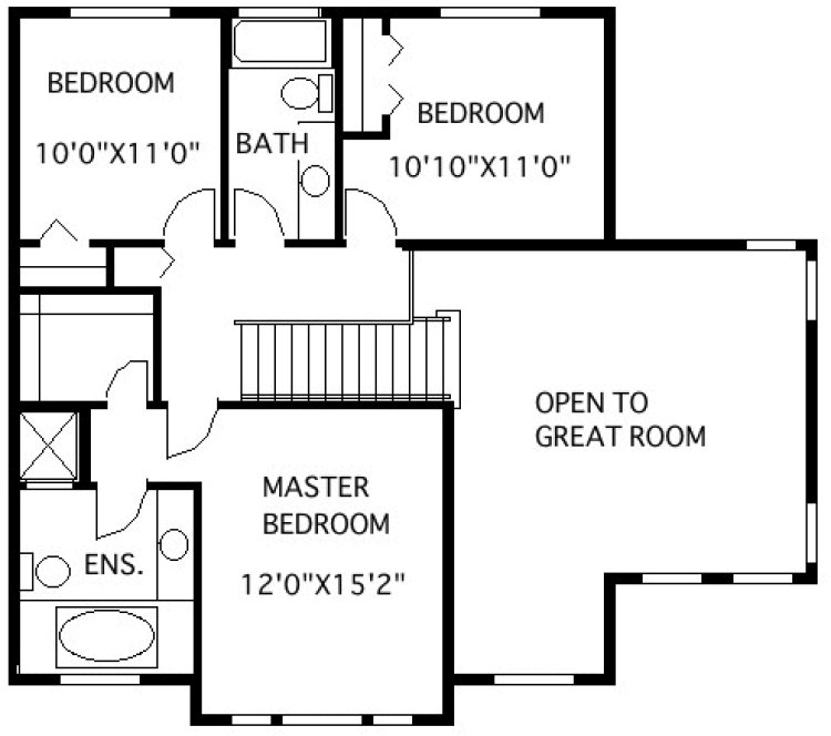 Second Floor Plan for House Plan #500102