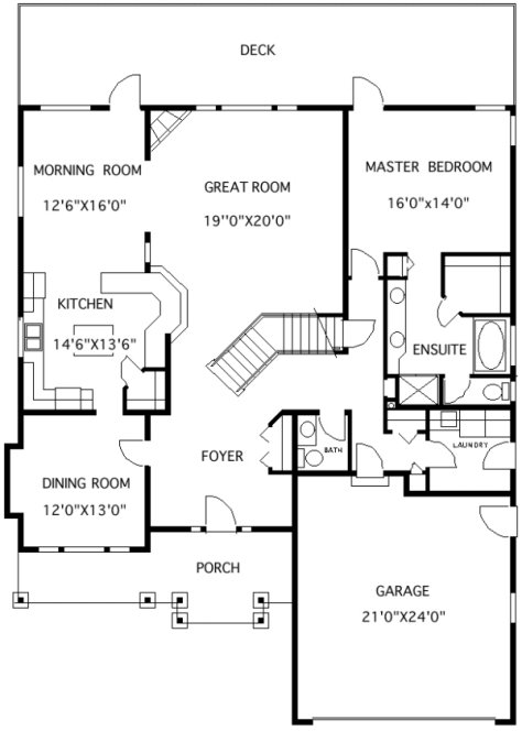 Main Floor Plan for House Plan #500022