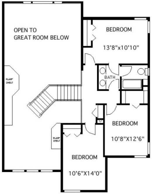 Second Floor Plan for House Plan #500022