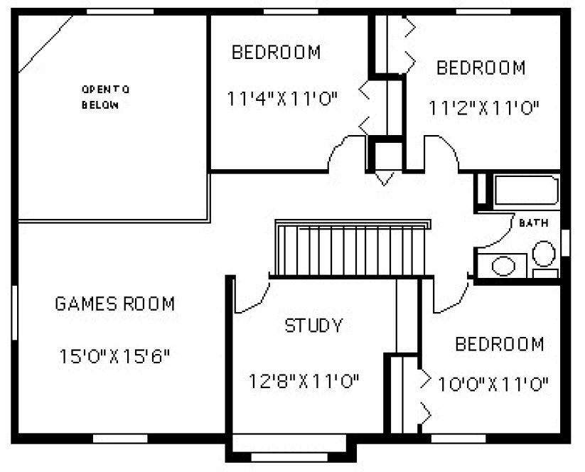 Second Floor Plan for House Plan #500272