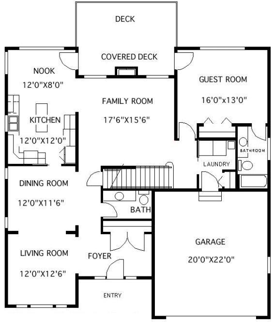 Main Floor Plan for House Plan #500013