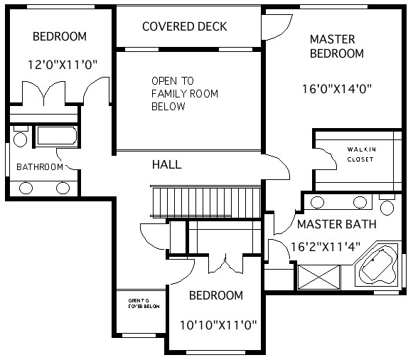 Second Floor Plan for House Plan #500013