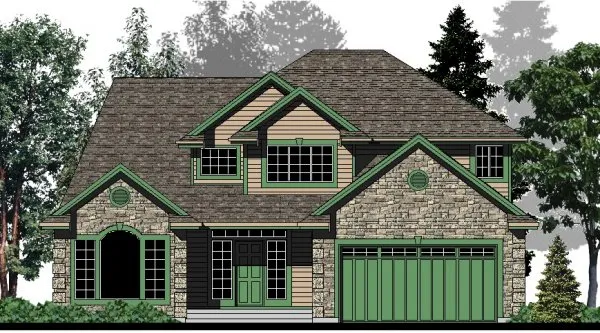 Full Rendering for House Plan #500013