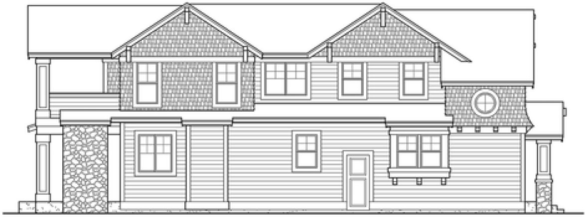 Left Elevation for House Plan #333282