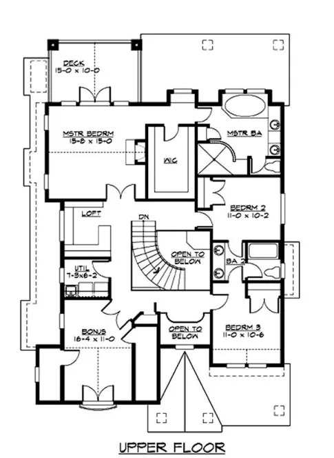 Second Floor Plan for House Plan #333282