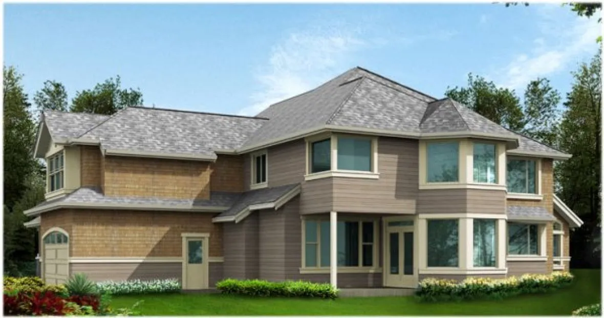 Rear Elevation for House Plan #330014