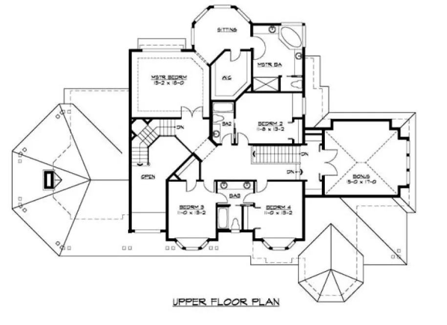 Second Floor Plan for House Plan #330014