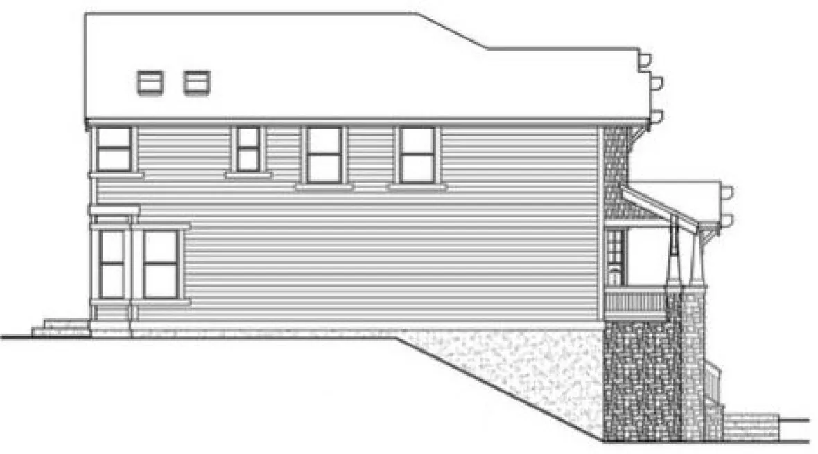 Left Elevation for House Plan #335972