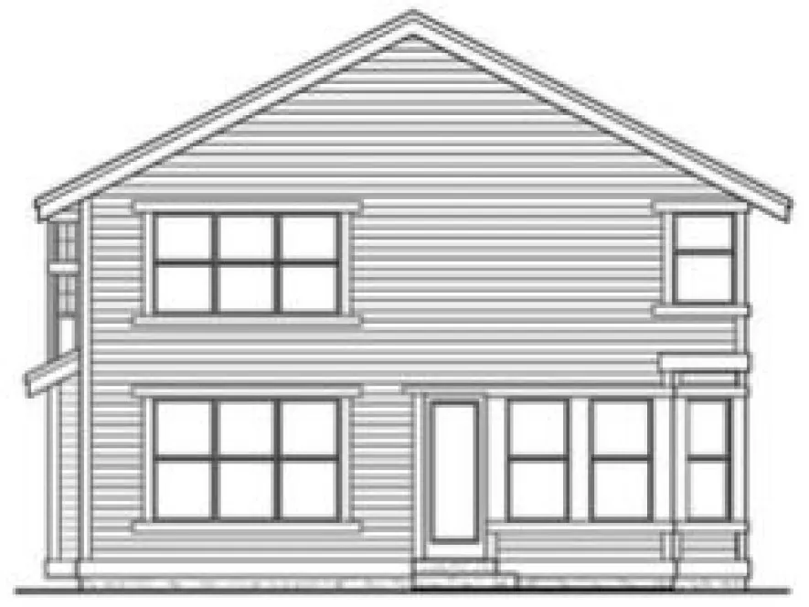 Rear Elevation for House Plan #335972
