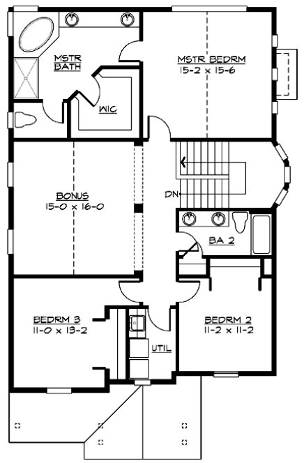 Second Floor Plan for House Plan #335972