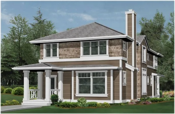 Rear Elevation for House Plan #335052