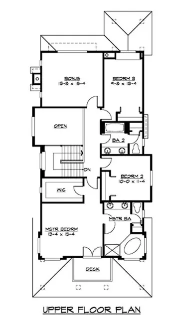 Second Floor Plan for House Plan #335052