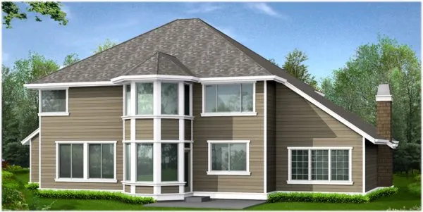 Rear Elevation for House Plan #335123