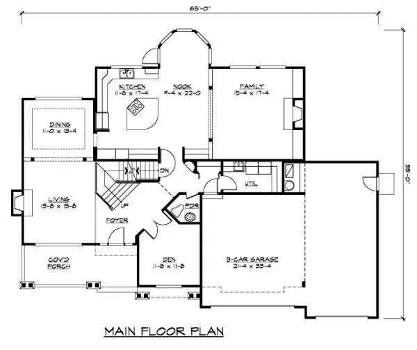 Main Floor Plan for House Plan #335123