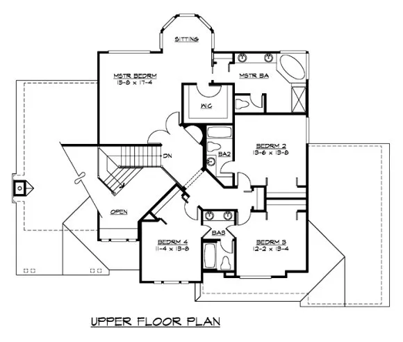 Second Floor Plan for House Plan #335123