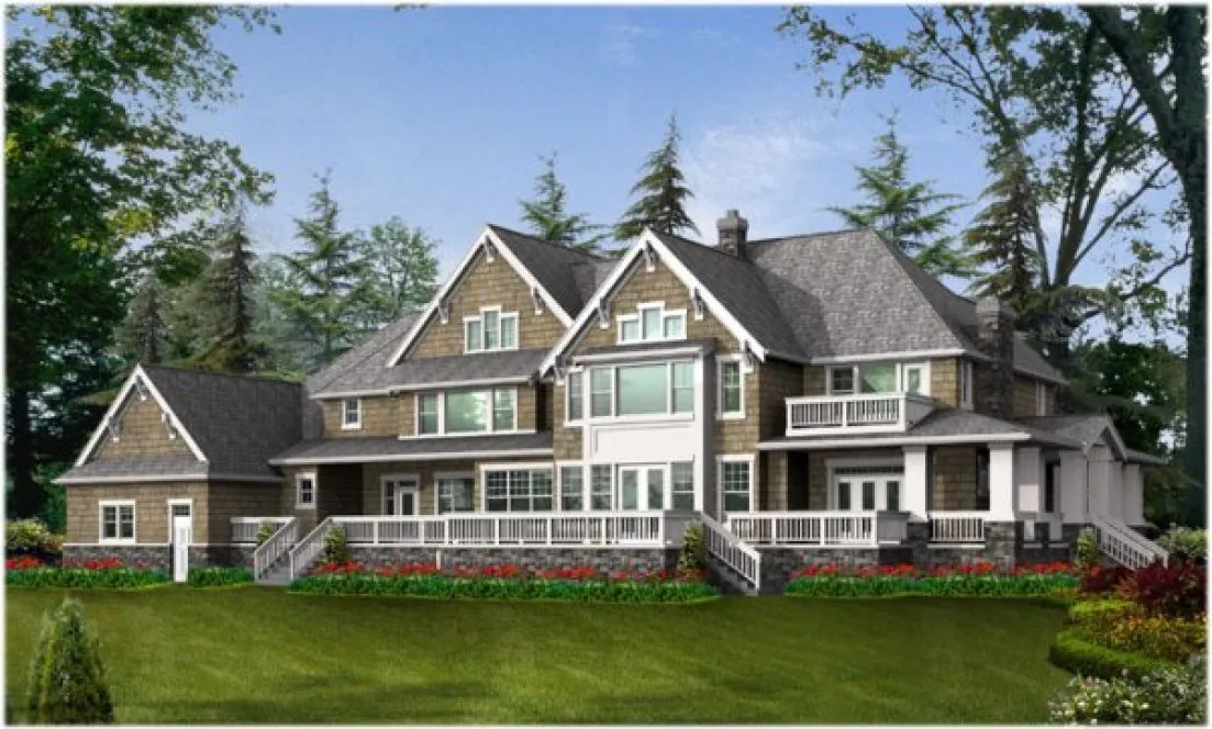 Rear Elevation for House Plan #335756