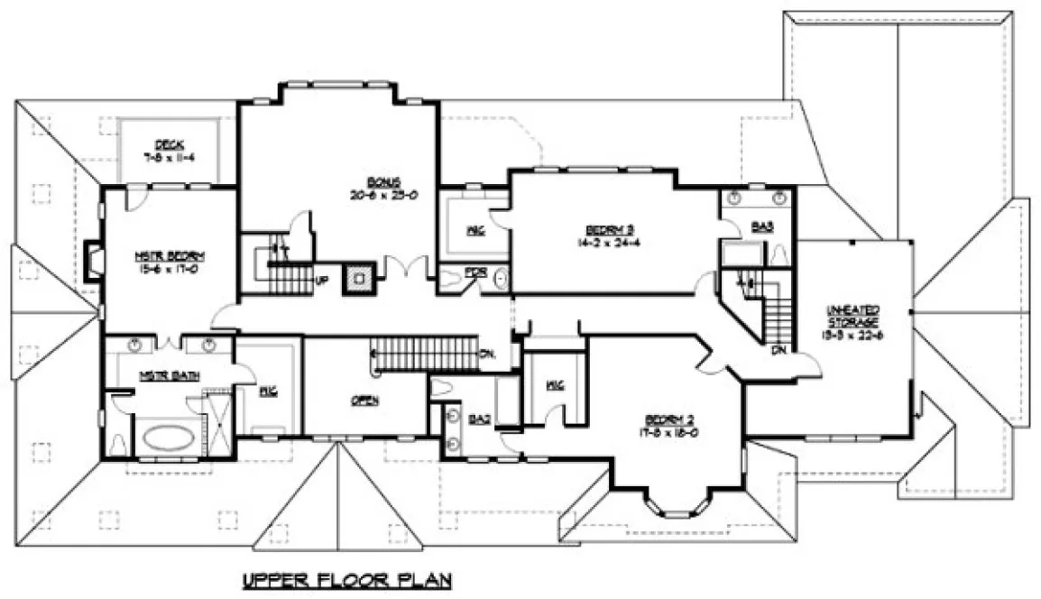 Second Floor Plan for House Plan #335756