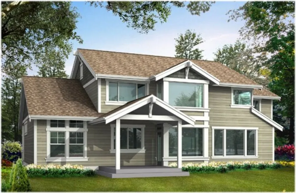 Rear Elevation for House Plan #335352