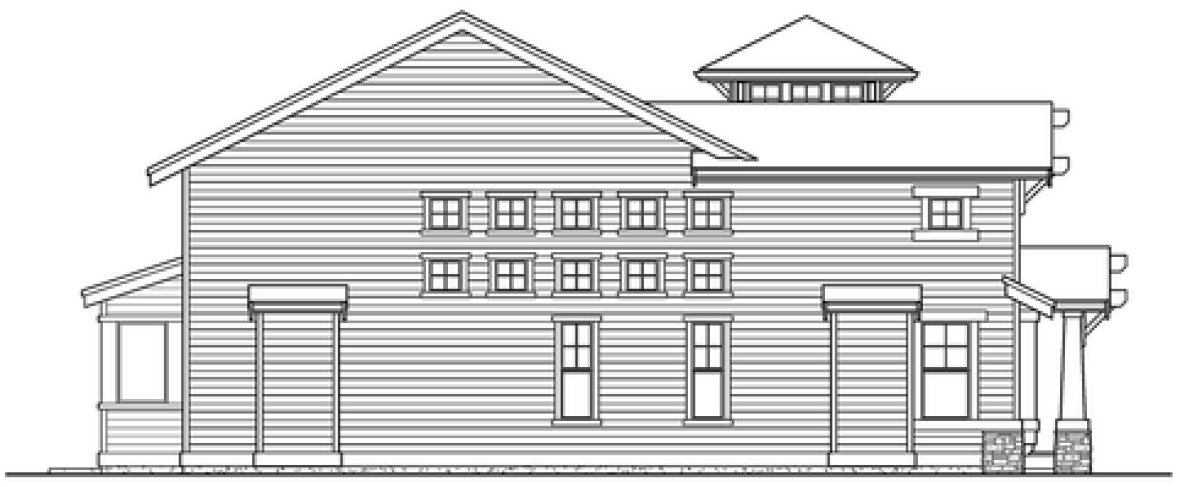 Left Elevation for House Plan #335082