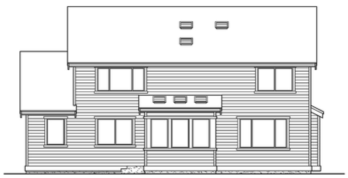 Rear Elevation for House Plan #335082