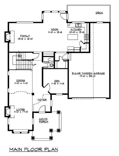 Main Floor Plan for House Plan #335082