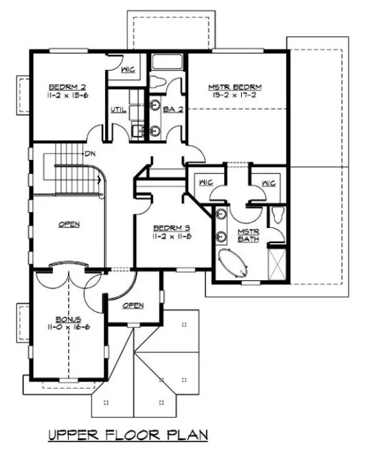 Second Floor Plan for House Plan #335082