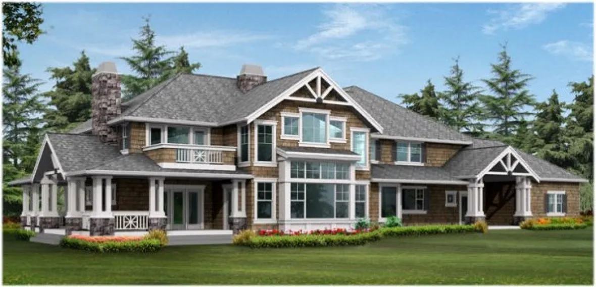 Rear Elevation for House Plan #330034