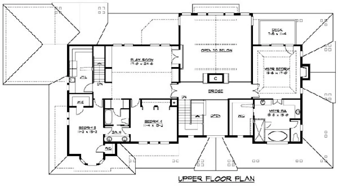 Second Floor Plan for House Plan #330034