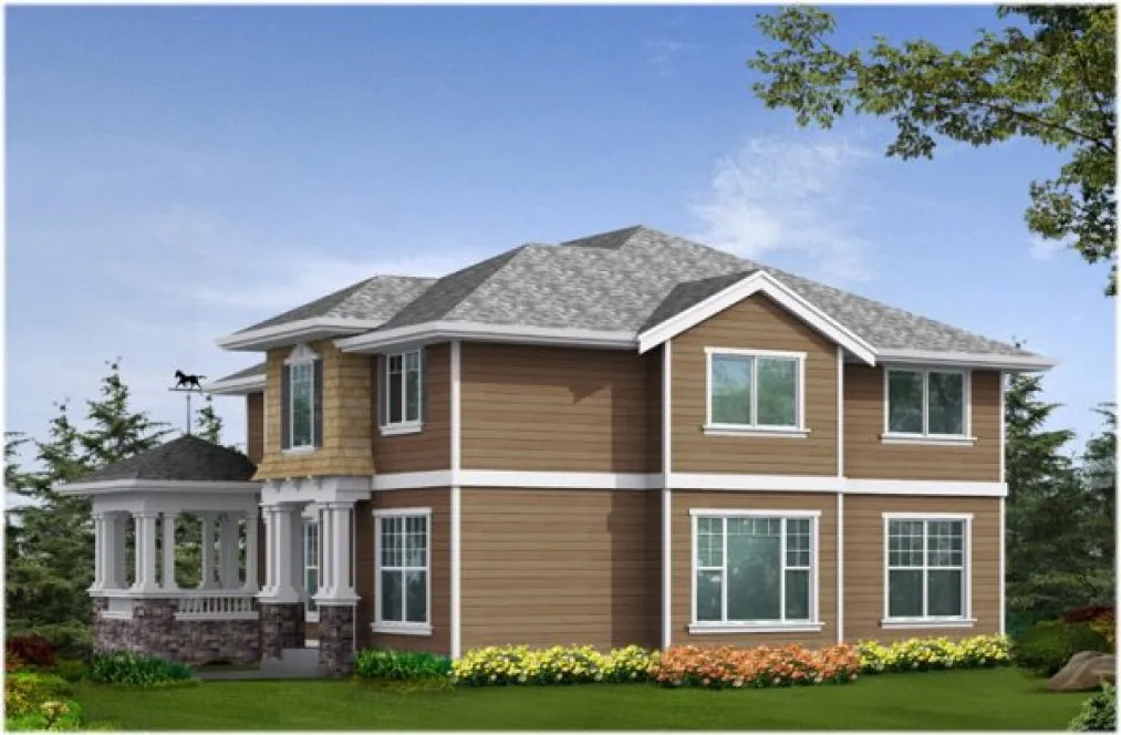 Rear Elevation for House Plan #330223