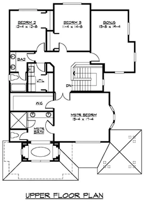 Second Floor Plan for House Plan #330223