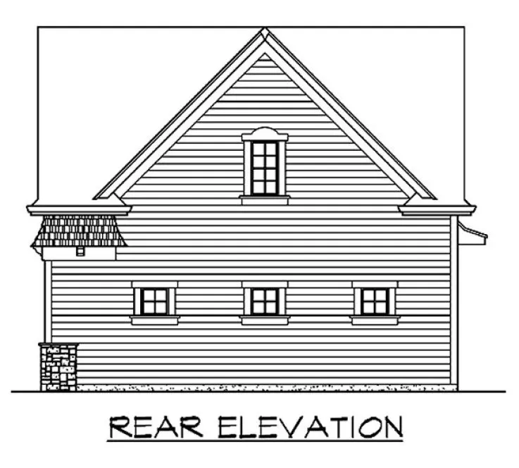 Rear Elevation for House Plan #335921