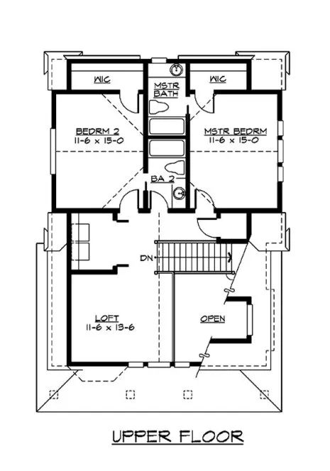 Second Floor Plan for House Plan #335921