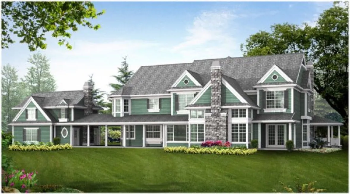 Rear Elevation for House Plan #330036