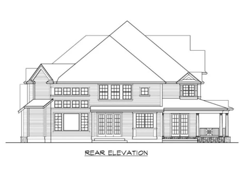 Rear Elevation for House Plan #334725