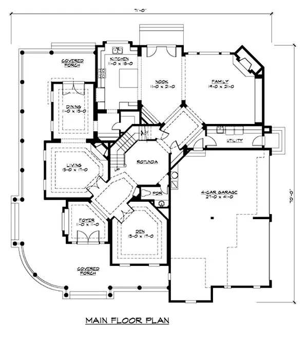 Main Floor Plan for House Plan #334725