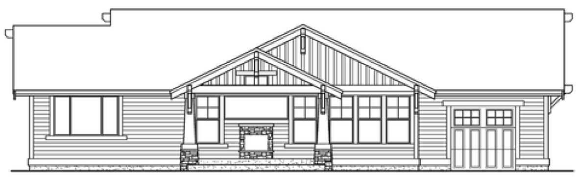 Rear Elevation for House Plan #335271