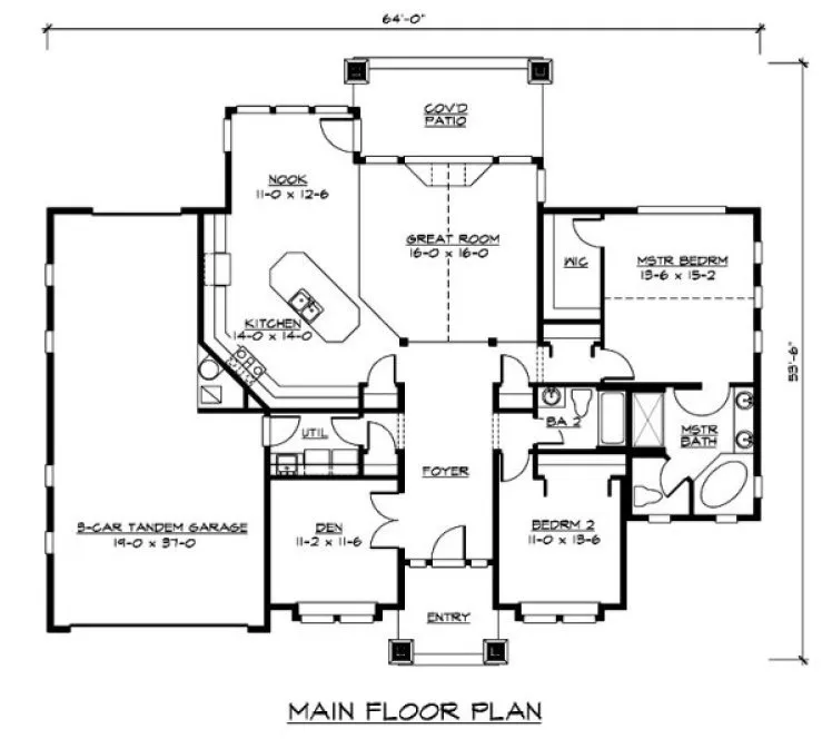 Main Floor Plan for House Plan #335271