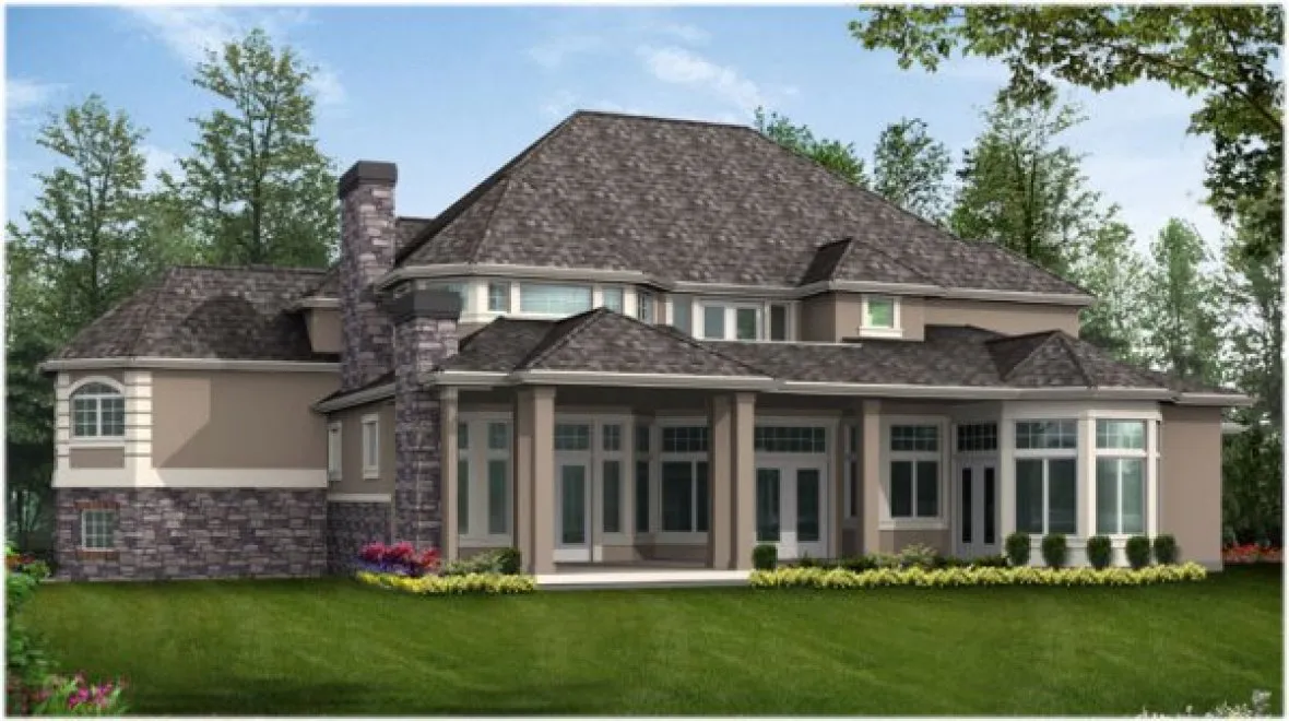 Rear Elevation for House Plan #334864