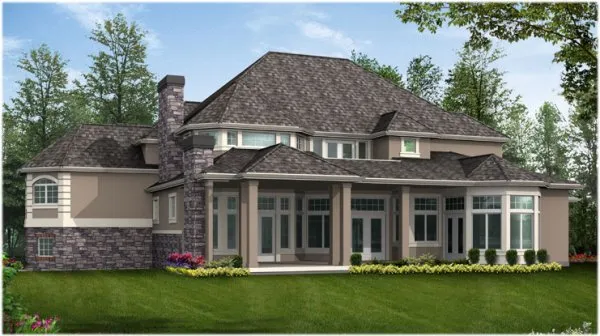 Rear Elevation for House Plan #334864