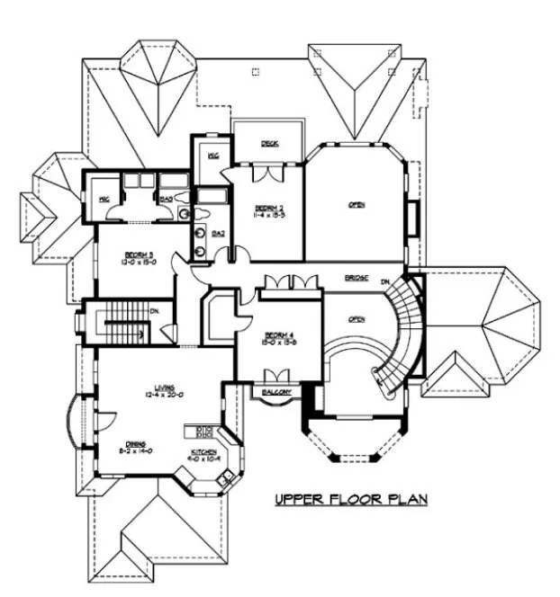 Second Floor Plan for House Plan #334864