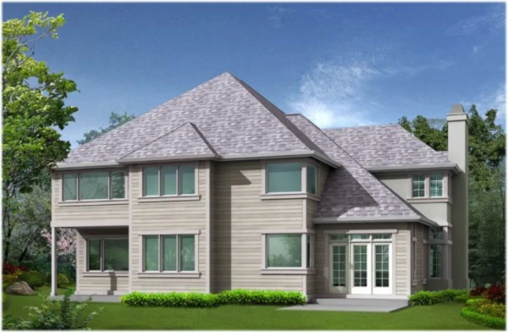 Rear Elevation for House Plan #330333