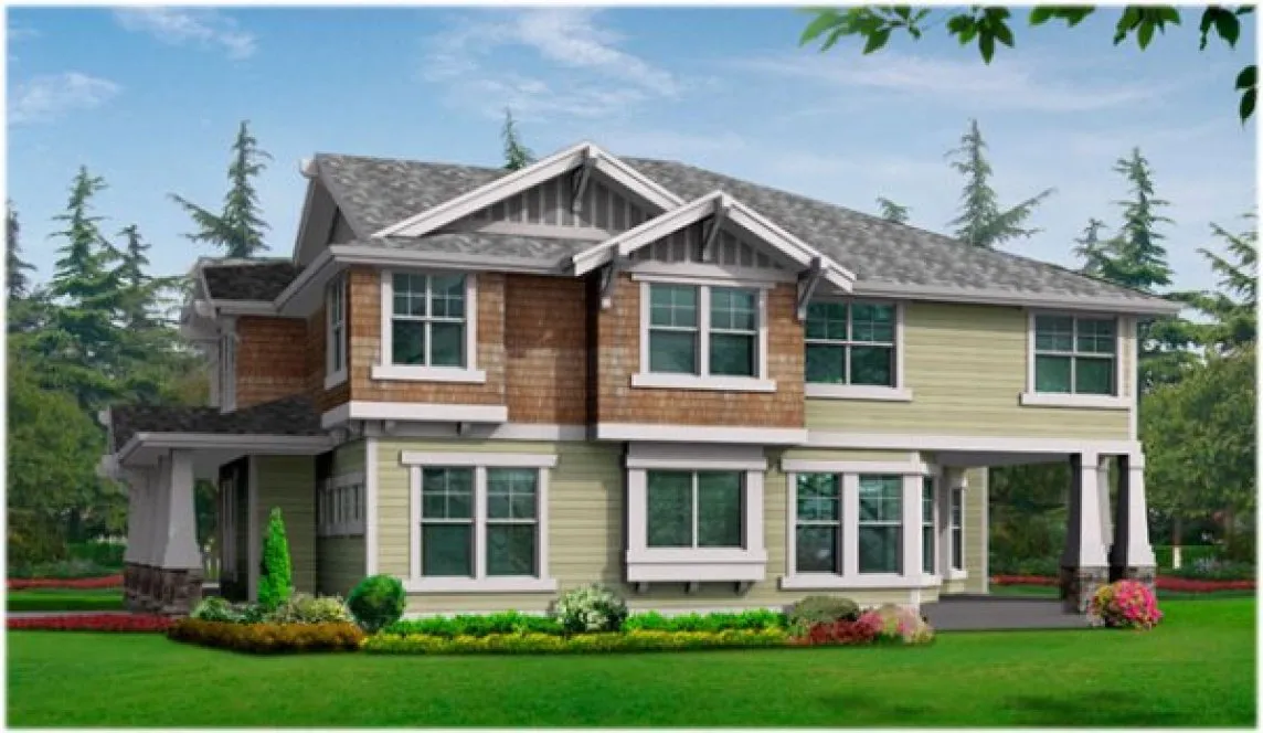 Rear Elevation for House Plan #330544