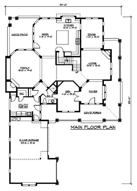 Main Floor Plan for House Plan #330544