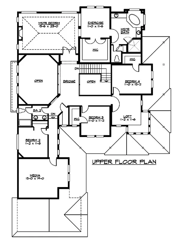 Second Floor Plan for House Plan #330544