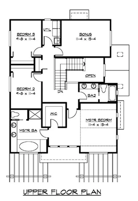 Second Floor Plan for House Plan #335762