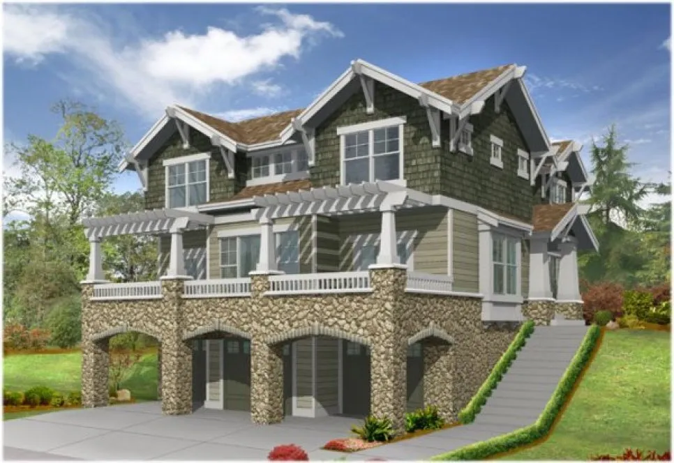 Full Rendering for House Plan #335762